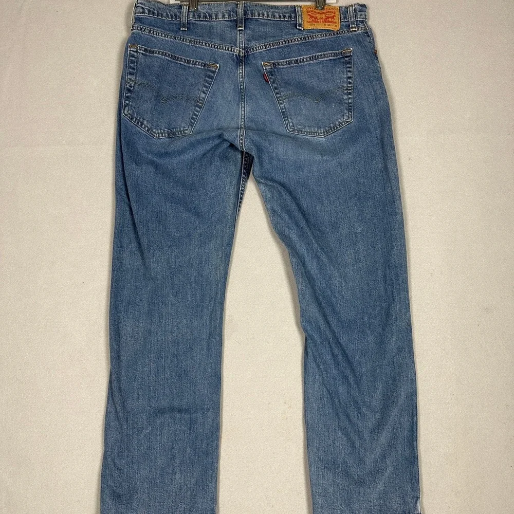 Levis 559 Jeans Mens 38X32 Blue Relaxed Straight Distressed Stretch Denim Pants